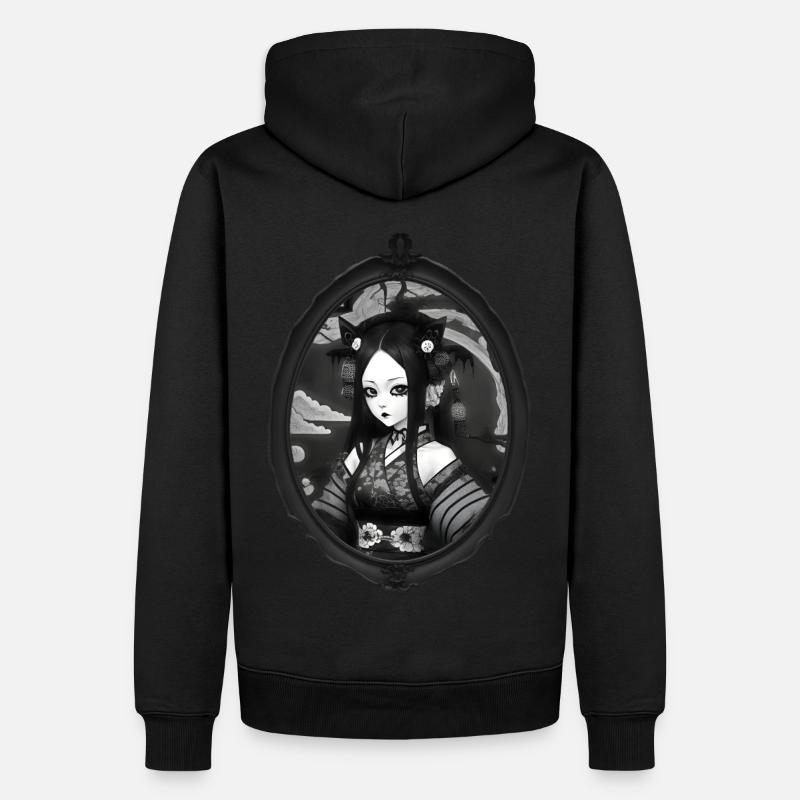Goth Japan Mädchen - Männer Premium Bio Hoodie - Schwarz