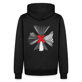 Skyscraper, Hochhaus, Skyline, NYC - Men’s Premium Organic Hoodie - black - Back - Nico (187cm)