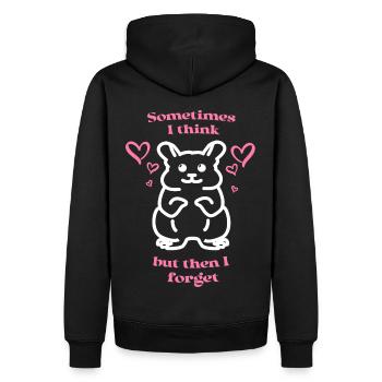 Süßer lustiger Hamster - Männer Premium Bio Hoodie - Schwarz - Hinten - Nico (187cm)