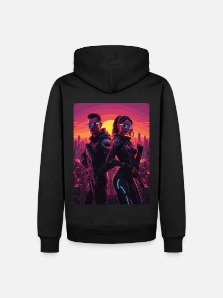 cyber 08 - Männer Premium Bio Hoodie - Schwarz
