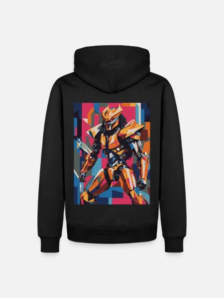 robot 04 - Männer Premium Bio Hoodie - Schwarz