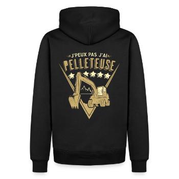 Pelleteuse Conducteur Engin Excavateur Excavatrice - Sweat à capuche Premium bio Homme - noir - Dos - Nico (187cm)