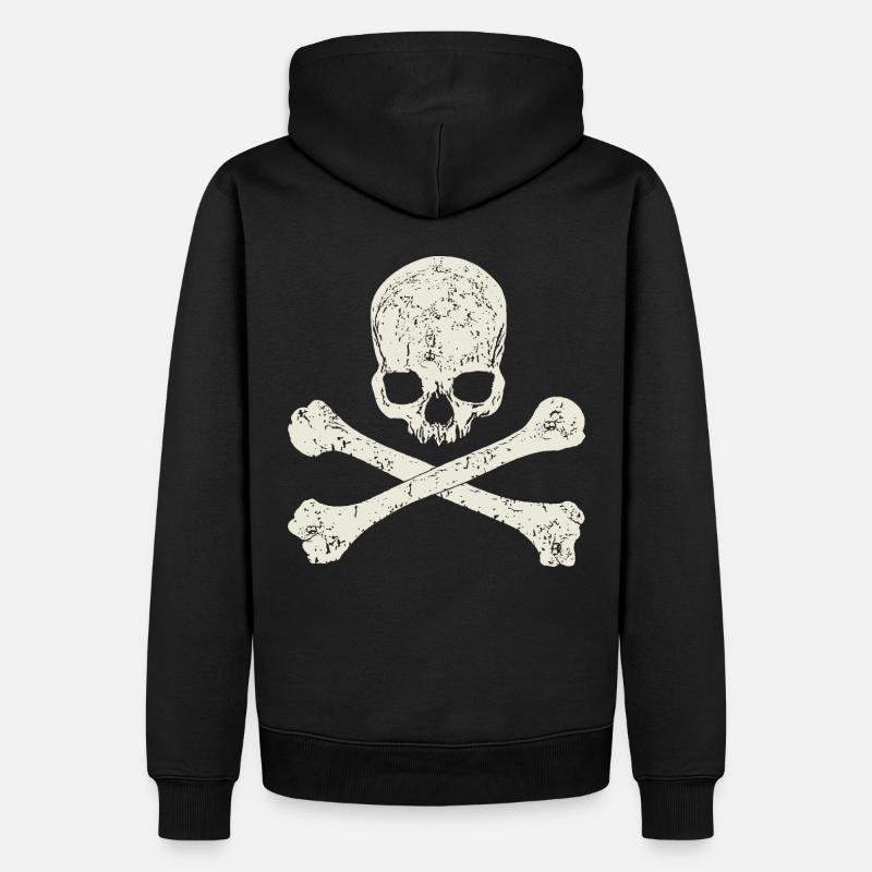 Crâne et os - Sweat à capuche Premium bio Homme - noir