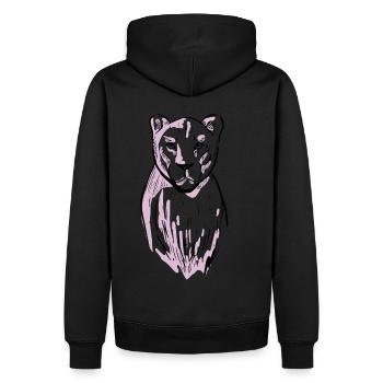 Tigre, Faune, Lion, Safari, Afrique, Animaux De Zoo - Sweat à capuche Premium bio Homme - noir - Dos - Nico (187cm)