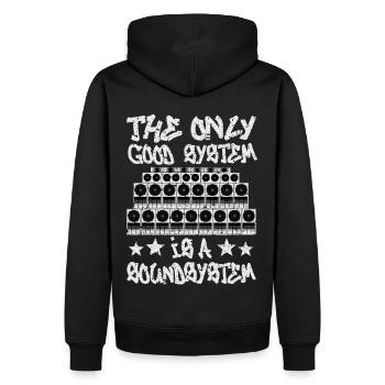 Un bon système est un système de sonorisation - Sweat à capuche Premium bio Homme - noir - Dos - Nico (187cm)