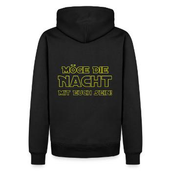 Möge die Nacht mit dir sein - Männer Premium Bio Hoodie - Schwarz - Hinten - Nico (187cm)