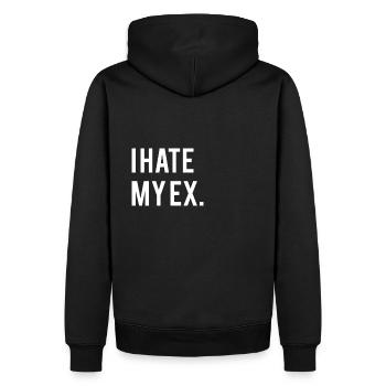 Ich hasse meine Ex - Männer Premium Bio Hoodie - Schwarz - Hinten - Nico (187cm)