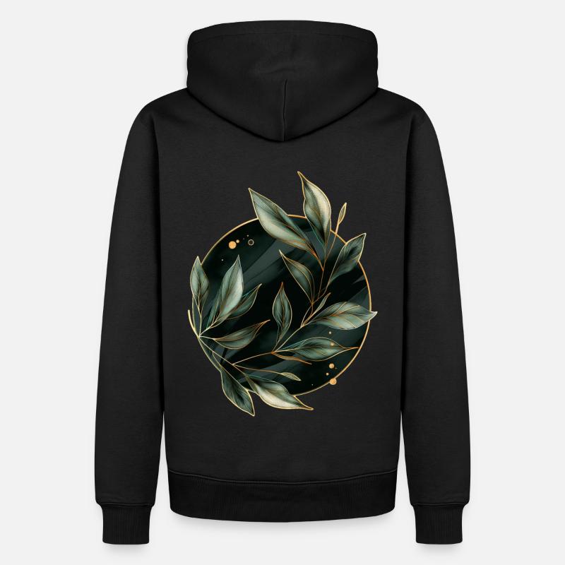 Feuilles de plantes - Sweat à capuche Premium bio Homme - noir