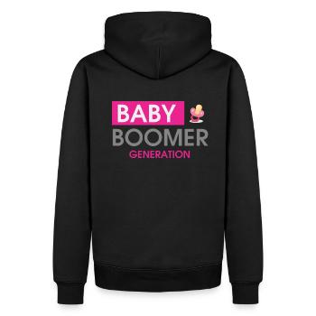 Baby Boomer Generation - Sweat à capuche Premium bio Homme - noir - Dos - Nico (187cm)