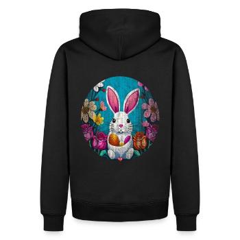 Tolles Ostermotiv - Männer Premium Bio Hoodie - Schwarz - Hinten - Nico (187cm)