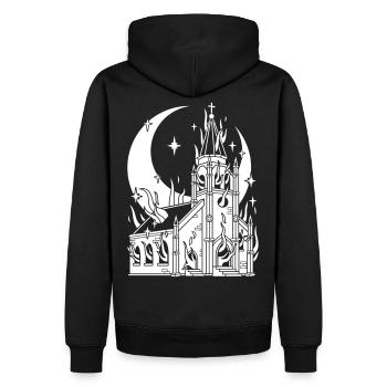 Light of Truth - Männer Premium Bio Hoodie - Schwarz - Hinten - Nico (187cm)