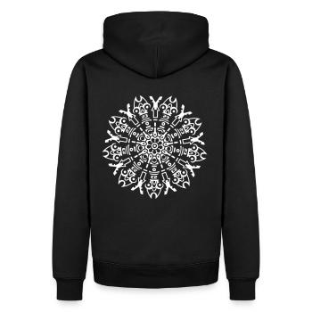 tekno 23 round - Männer Premium Bio Hoodie - Schwarz - Hinten - Nico (187cm)