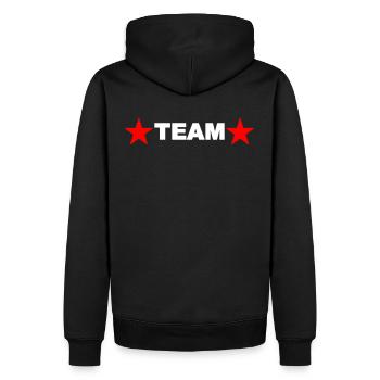 Étoile de l’arrière de l’équipe - Sweat à capuche Premium bio Homme - noir - Dos - Nico (187cm)