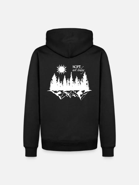 Sommer Wald Berge Sonne - Männer Premium Bio Hoodie - Schwarz