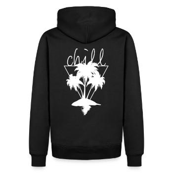 Palmen Chill Sommer Sonne - Männer Premium Bio Hoodie - Schwarz - Hinten - Nico (187cm)