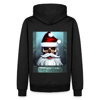 Merry Christmas Skull of Santa Claus with Beard - Men’s Premium Organic Hoodie - black - Back - Nico (187cm)