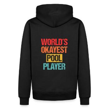 World's Okayest Pool Player - Cue up the Humor Tee - Männer Premium Bio Hoodie - Schwarz - Hinten - Nico (187cm)
