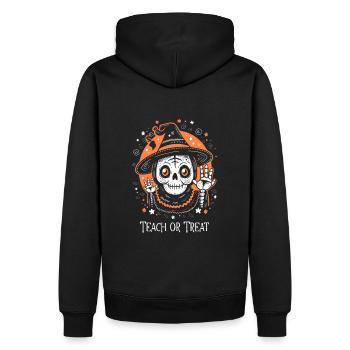 Lehrer Halloween T-Shirt, Party Shirt - Männer Premium Bio Hoodie - Schwarz - Hinten - Nico (187cm)