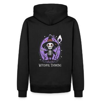 T-shirt Halloween-hexen, Witchful Thinking - Sweat à capuche Premium bio Homme - noir - Dos - Nico (187cm)
