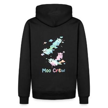 Halloween Geisterkuh Moo Crew Shirt - Männer Premium Bio Hoodie - Schwarz - Hinten - Nico (187cm)