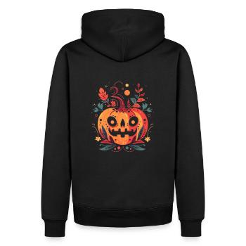 Chemise à citrouille d’Halloween colorée et effrayante - Sweat à capuche Premium bio Homme - noir - Dos - Nico (187cm)