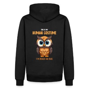 Chemise de costume d’Halloween Cute Owl - Sweat à capuche Premium bio Homme - noir - Dos - Nico (187cm)