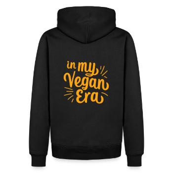 Chemise de l’ère végétalienne | Sweat-shirt Green Food - Sweat à capuche Premium bio Homme - noir - Dos - Nico (187cm)