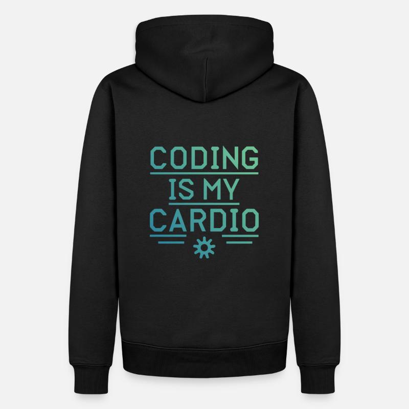 Coding Is My Cardio | Developer Fun - Männer Premium Bio Hoodie - Schwarz