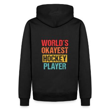 Le joueur de hockey le plus correct au monde | Chemise drôle - Sweat à capuche Premium bio Homme - noir - Dos - Nico (187cm)
