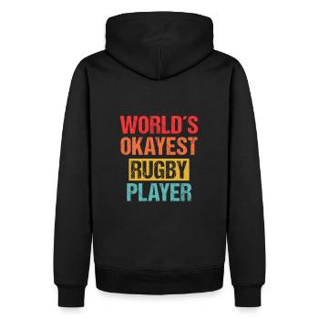 Le joueur de rugby le plus correct du monde | Chemise drôle - Sweat à capuche Premium bio Homme - noir - Dos - Nico (187cm)