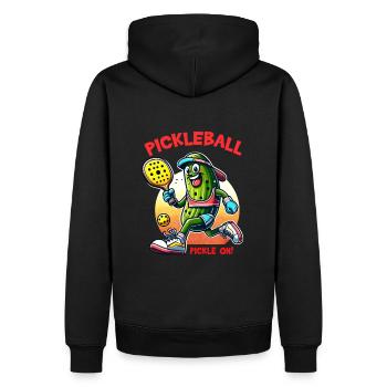 Chemise de pickleball drôle | Cornichon ! - Sweat à capuche Premium bio Homme - noir - Dos - Nico (187cm)