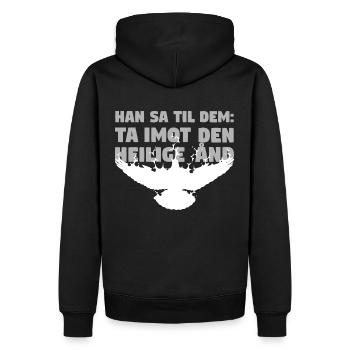 Receive Comforter - Norwegisch - Männer Premium Bio Hoodie - Schwarz - Hinten - Nico (187cm)