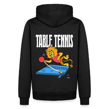 Table Tennis Lion Ping Pong Lion Outfit Table - Men’s Premium Organic Hoodie - black - Back - Nico (187cm)