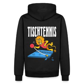 Table Tennis Lion Ping Pong Lion Outfit Table - Men’s Premium Organic Hoodie - black - Back - Nico (187cm)