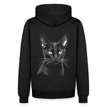 Schwarze Katze Bombay Cat Outfit für - Männer Premium Bio Hoodie - Schwarz - Hinten - Nico (187cm)