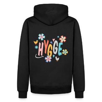 Hygge - Männer Premium Bio Hoodie - Schwarz - Hinten - Nico (187cm)