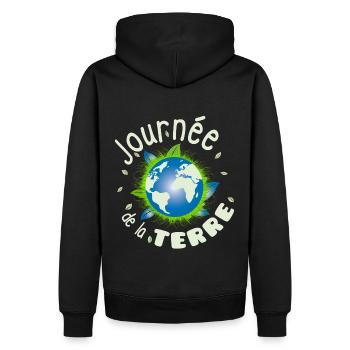 journée de la terre ! protéger notre planète - Sweat à capuche Premium bio Homme - noir - Dos - Nico (187cm)