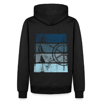 Retro Vintage Voilier Voilier Voilier Marin - Sweat à capuche Premium bio Homme - noir - Dos - Nico (187cm)