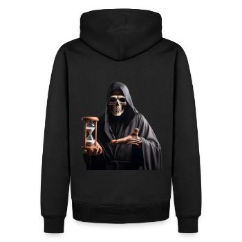 Quand le temps est écoulé - Sweat à capuche Premium bio Homme - noir - Dos - Nico (187cm)
