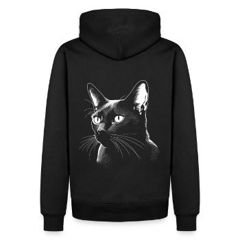 Schwarze Katze Bombay Cat Outfit für - Männer Premium Bio Hoodie - Schwarz - Hinten - Nico (187cm)