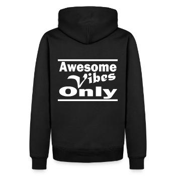 Awsome vibes only shirt - Men’s Premium Organic Hoodie - black - Back - Nico (187cm)