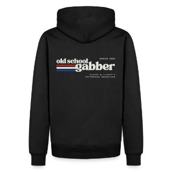 Oldschool Gabber (Hardcore précoce) - Sweat à capuche Premium bio Homme - noir - Dos - Nico (187cm)