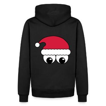 Le père noël - Sweat à capuche Premium bio Homme - noir - Dos - Nico (187cm)