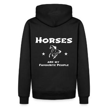 Horses are my favourite people - Pferdesprüche - Men’s Premium Organic Hoodie - black - Back - Nico (187cm)