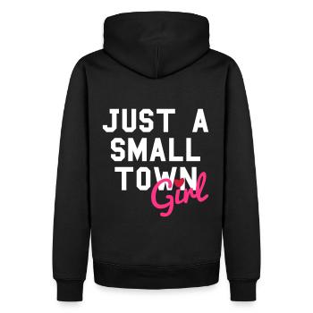 Just a small town girl (Herz als i-Punkt) - Männer Premium Bio Hoodie - Schwarz - Hinten - Nico (187cm)