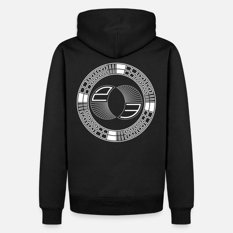 tekno 23 round - Felpa con cappuccio ecologica premium da uomo - nero