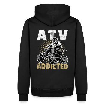 Quad Addicted Quad - Sweat à capuche Premium bio Homme - noir - Dos - Nico (187cm)
