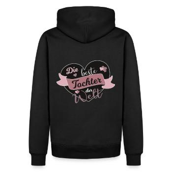 Beste Tochter Welt Töchter Kinder Spruch Geschenk - Männer Premium Bio Hoodie - Schwarz - Hinten - Nico (187cm)
