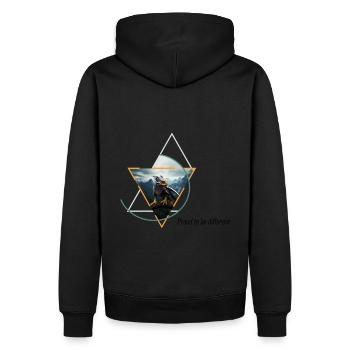 Hybride aigle-caméléon - Sweat à capuche Premium bio Homme - noir - Dos - Nico (187cm)