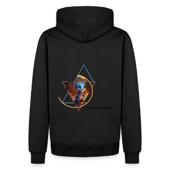 Hybride souris-salamandre - Sweat à capuche Premium bio Homme - noir - Dos - Nico (187cm)